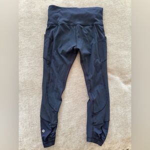 lululemon athletica navy Leggings sheer sides